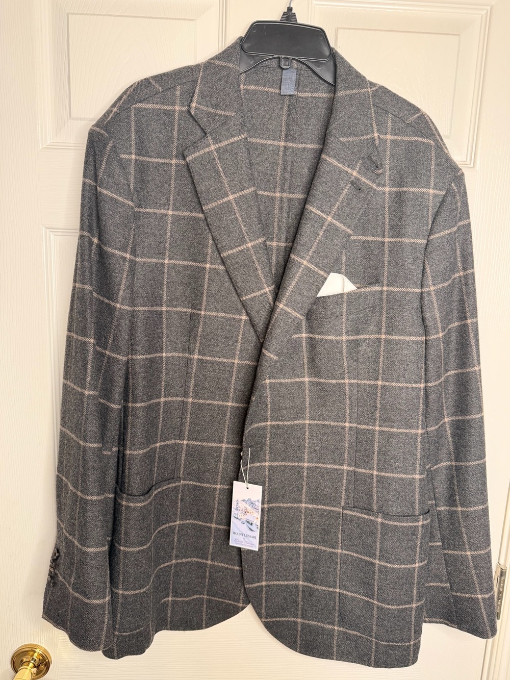 Daniel Cremieux Gray Windowpane Blazer with Light Grid